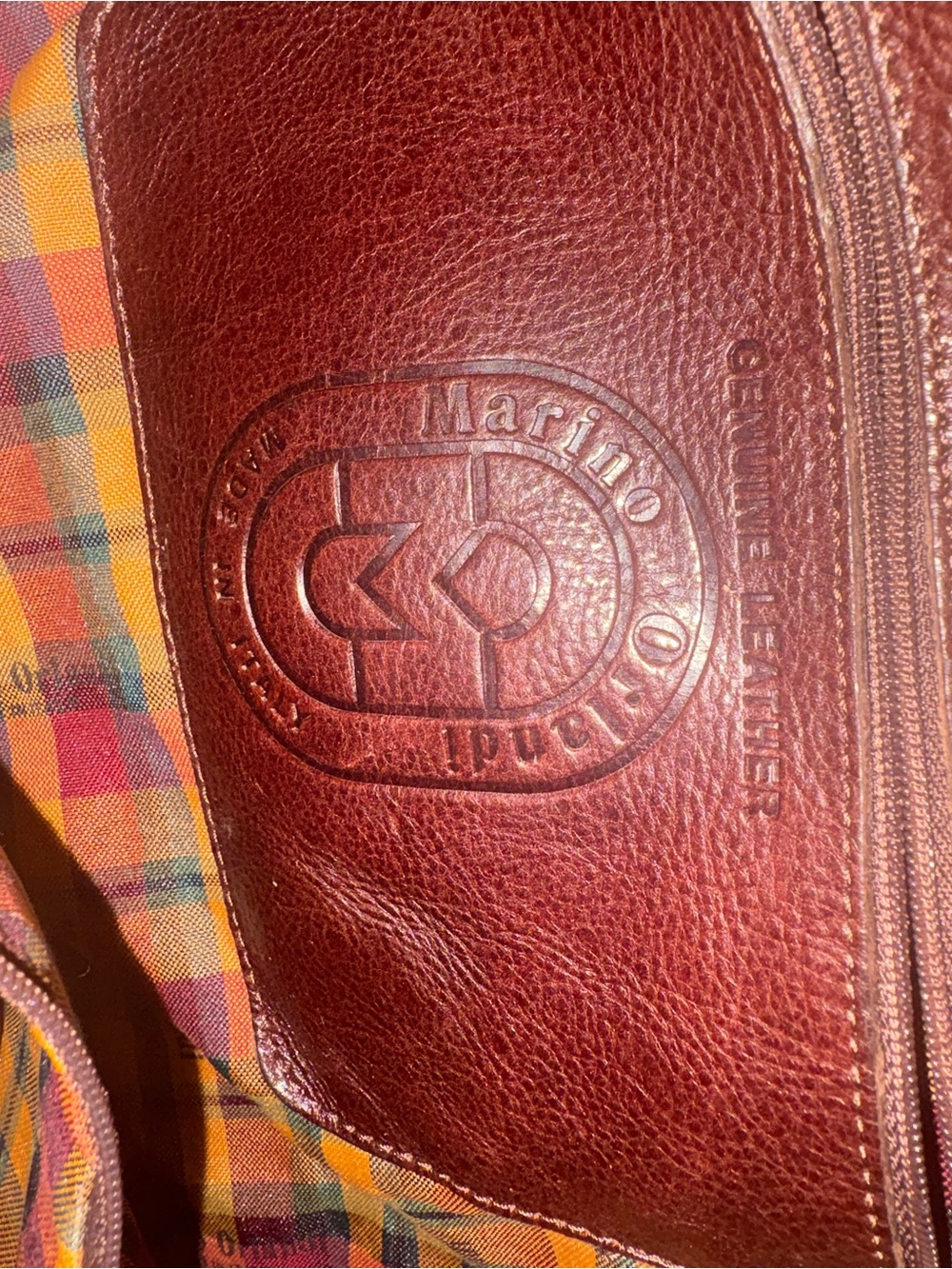 Marino Orlandi Red-Brown Leather Crossbody Bag brand new no tags